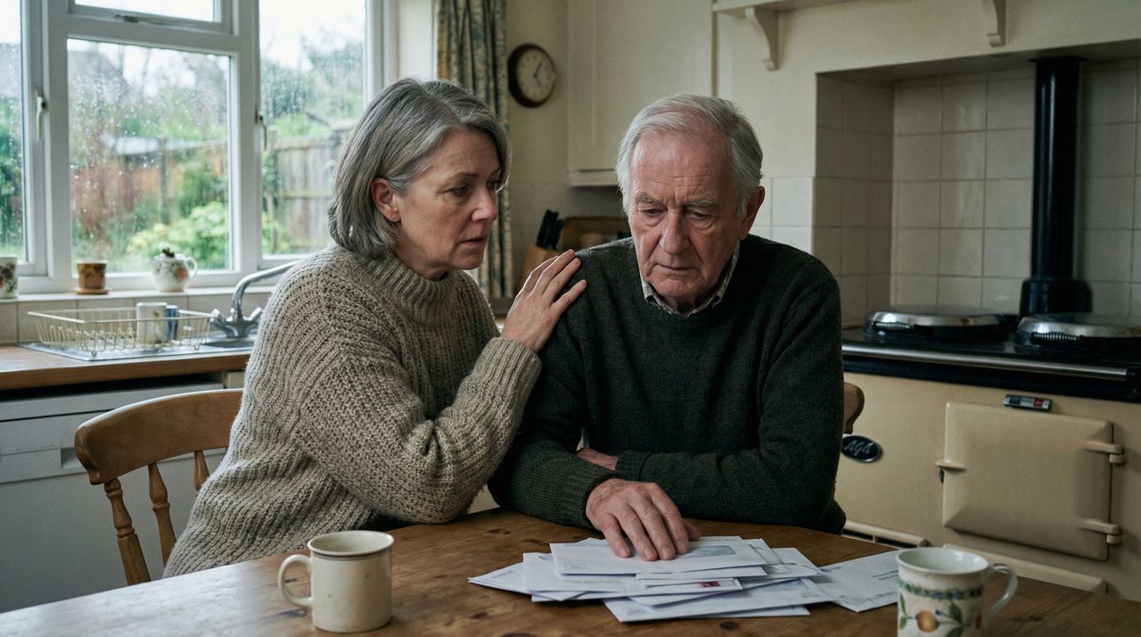 Person expressing concern, representing family worries about elderly parent safety