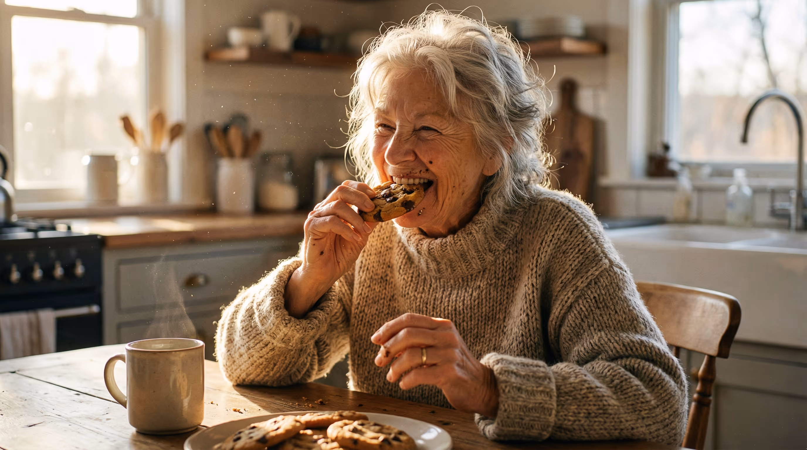 Person enjoying cookies